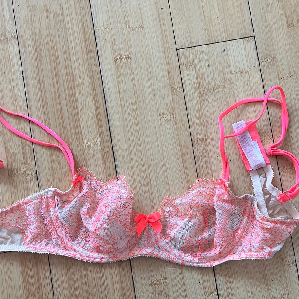 Victoria's Secret Neon Pink Lace Bra